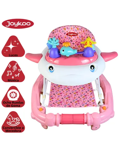 Andadera para Bebé Mecedora con Luces Bastón Altura Ajustable Ruedas de Goma Apta desde 6 meses o hasta 12 kg | Joykoo Tienda Oficial