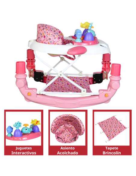 Andadera para Bebé Mecedora con Luces Bastón Altura Ajustable Ruedas de Goma Apta desde 6 meses o hasta 12 kg | Joykoo Tienda Oficial