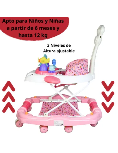 Andadera para Bebé Mecedora con Luces Bastón Altura Ajustable Ruedas de Goma Apta desde 6 meses o hasta 12 kg | Joykoo Tienda Oficial