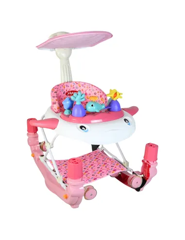 Andadera para Bebé Mecedora con Luces Bastón Altura Ajustable Ruedas de Goma Apta desde 6 meses o hasta 12 kg | Joykoo Tienda Oficial