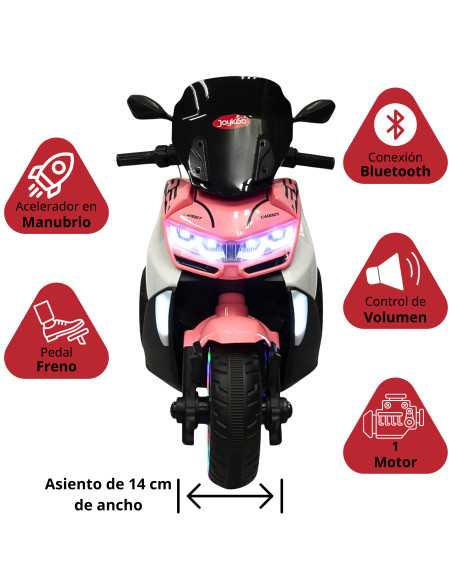 Motocicleta Montable Eléctrica para Niños Luces Sonido Conexión USB y Bluetooth Batería 6v  Apta a partir de 3 Años | Joykoo Tienda Oficial
