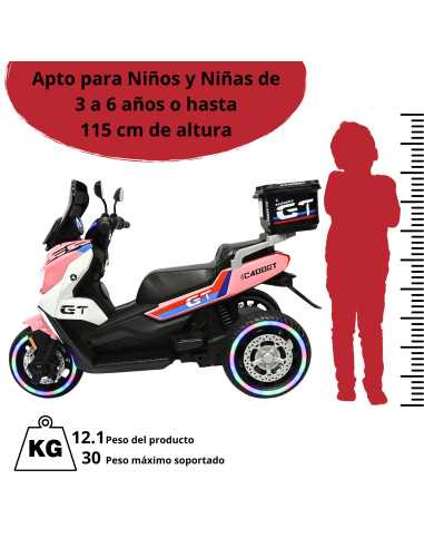 Motocicleta Montable Eléctrica para Niños Luces Sonido Conexión USB y Bluetooth Batería 6v  Apta a partir de 3 Años | Joykoo Tienda Oficial