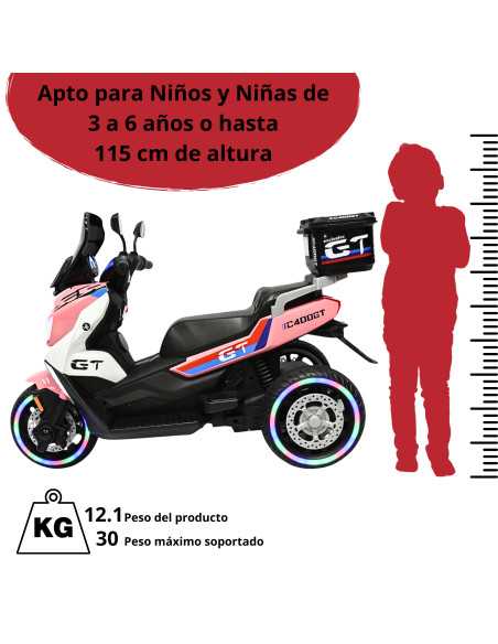 Motocicleta Montable Eléctrica para Niños Luces Sonido Conexión USB y Bluetooth Batería 6v  Apta a partir de 3 Años | Joykoo Tienda Oficial
