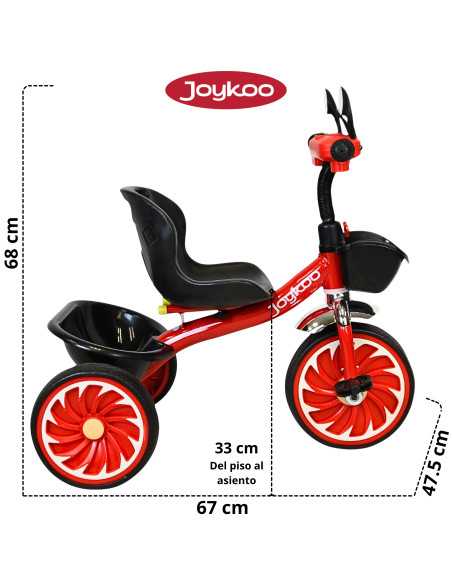 Triciclo para Niños Torreta Antenas con Luz y Sonido Ruedas de Eva Apto a partir de 2 Años Soporta 20 kg | Joykoo Tienda Oficial