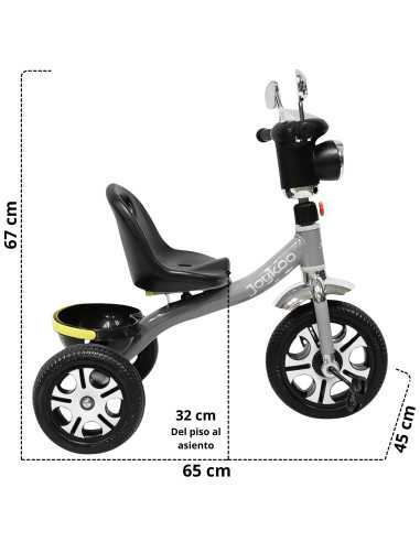 Triciclo para Niños Faro con Luz y Sonido Espejos Ruedas de Eva Apto a partir de 2 Años | Joykoo Tienda Oficial