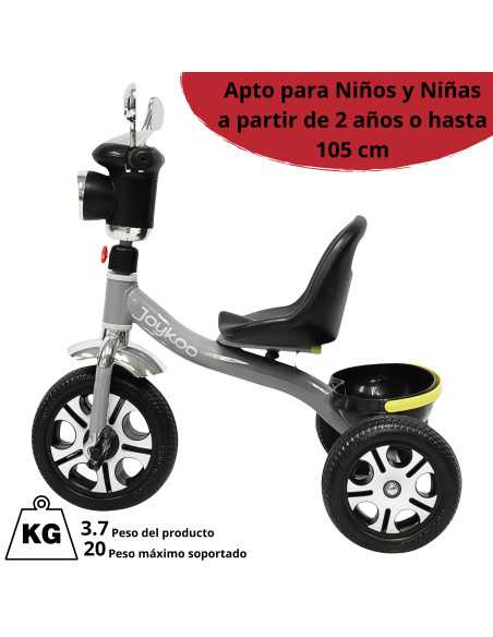 Triciclo para Niños Faro con Luz y Sonido Espejos Ruedas de Eva Apto a partir de 2 Años | Joykoo Tienda Oficial