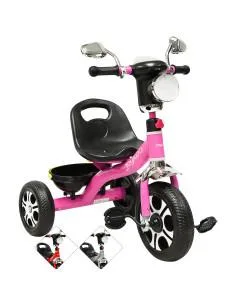 Triciclo para Niños Faro con Luz y Sonido Espejos Ruedas de Eva Apto a partir de 2 Años Joykoo - 1 2
