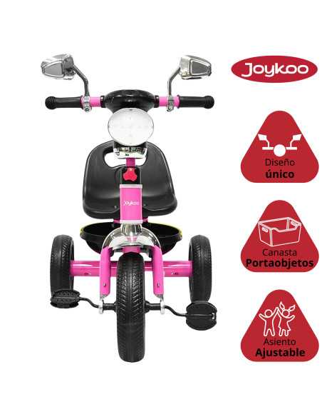Triciclo para Niños Faro con Luz y Sonido Espejos Ruedas de Eva Apto a partir de 2 Años | Joykoo Tienda Oficial