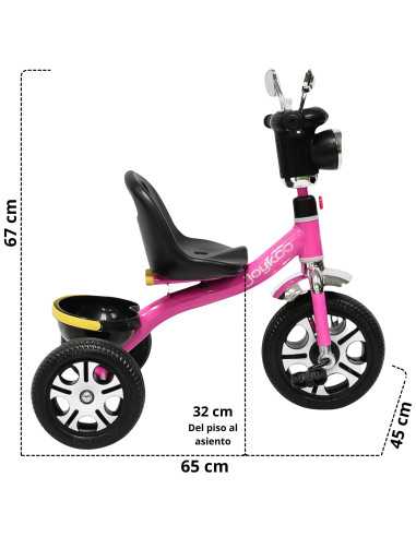 Triciclo para Niños Faro con Luz y Sonido Espejos Ruedas de Eva Apto a partir de 2 Años | Joykoo Tienda Oficial
