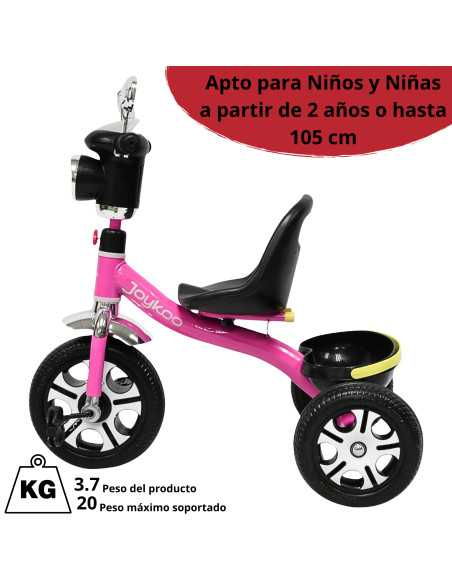Triciclo para Niños Faro con Luz y Sonido Espejos Ruedas de Eva Apto a partir de 2 Años | Joykoo Tienda Oficial