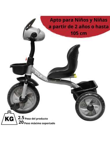 Triciclo para Niños Torreta con Luz y Sonido Ruedas de Eva Apto a partir de 2 Años Soporta hasta 20 kg | Joykoo Tienda Oficial