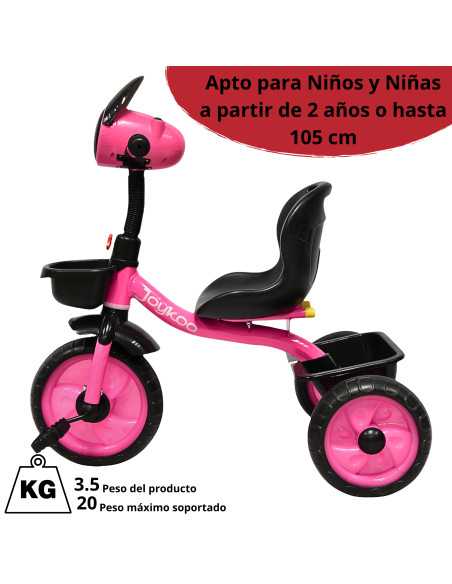 Triciclo para Niños Torreta con Luz y Sonido Ruedas de Eva Apto a partir de 2 Años Soporta hasta 20 kg | Joykoo Tienda Oficial