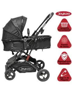 Carriola para Bebé con Asiento Reversible Convertible a Bambineto Ruedas de Goma Plegable Cinturón de 5 Puntos Joykoo - 1 2