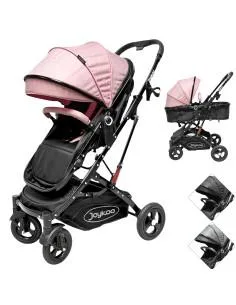 Carriola para Bebé con Asiento Reversible Convertible a Bambineto Ruedas de Goma Plegable Cinturón de 5 Puntos Joykoo - 1 2
