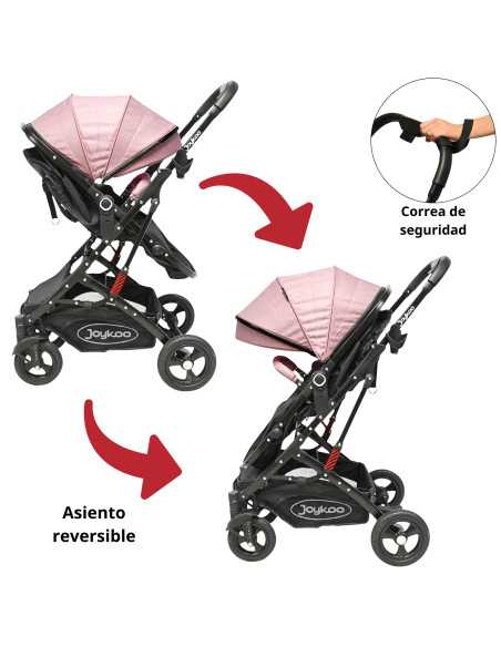 Carriola para Bebé con Asiento Reversible Convertible a Bambineto Ruedas de Goma Plegable Cinturón de 5 Puntos | Joykoo Tienda Oficial