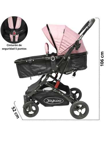 Carriola para Bebé con Portabebé Reversible Convertible a Bambineto Ruedas de Goma con Freno Plegable Cinturón de 5 Puntos | Joykoo Tienda Oficial