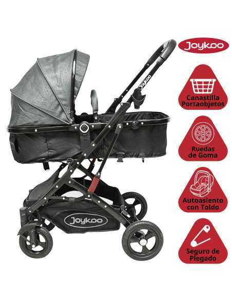 Carriola para Bebé con Portabebé Reversible Convertible a Bambineto Ruedas de Goma con Freno Plegable Cinturón de 5 Puntos | Joykoo Tienda Oficial