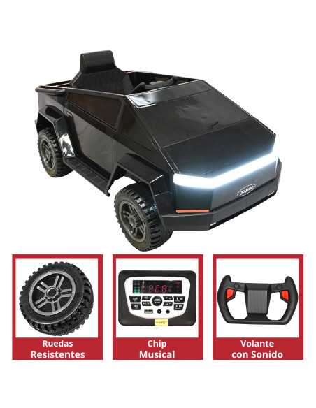 Montable Eléctrico para Niños Cyber Model Truck Luz y Sonido Batería 12v Control Remoto Bluetooth | Joykoo Tienda Oficial