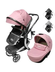 Carriola para Bebé Asiento Reversible Bambineto Acolchado Ruedas de Goma Plegable Cinturón de Seguridad Joykoo - 1 2