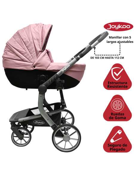 Carriola para Bebé Asiento Reversible Bambineto Acolchado Ruedas de Goma Plegable Cinturón de Seguridad | Joykoo Tienda Oficial