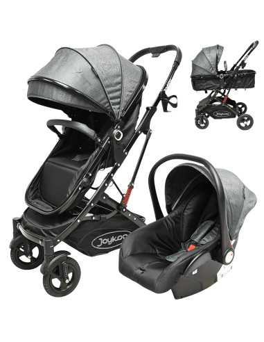 Carriola para Bebé con Portabebé Reversible Convertible a Bambineto Ruedas de Goma con Freno Plegable Cinturón de 5 Puntos | Joykoo Tienda Oficial