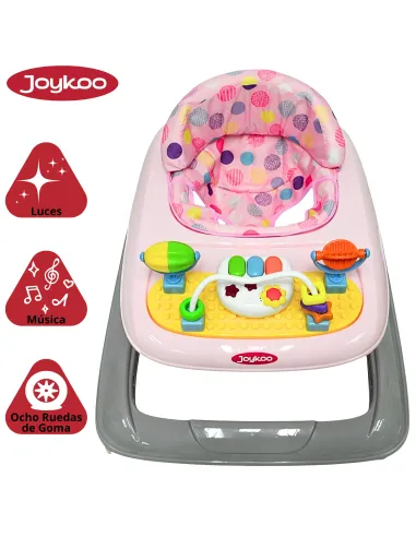 Andadera para Bebé Luz y Sonido Juguetes Interactivos Altura Ajustable Plegable Ruedas de Goma Apta desde 6 meses y hasta 12 kg | Joykoo Tienda Oficial