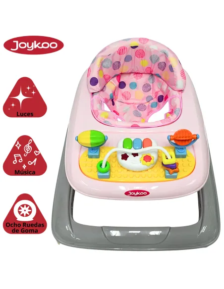 Andadera para Bebé Luz y Sonido Juguetes Interactivos Altura Ajustable Plegable Ruedas de Goma Apta desde 6 meses y hasta 12 kg | Joykoo Tienda Oficial