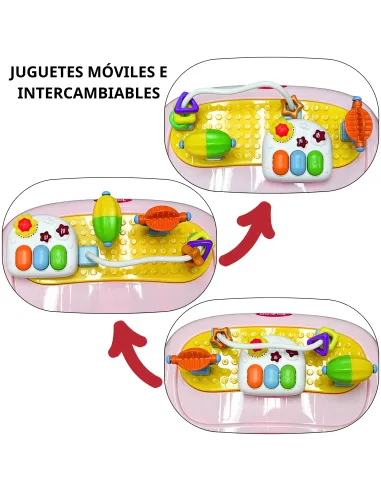 Andadera para Bebé Luz y Sonido Juguetes Interactivos Altura Ajustable Plegable Ruedas de Goma Apta desde 6 meses y hasta 12 kg | Joykoo Tienda Oficial
