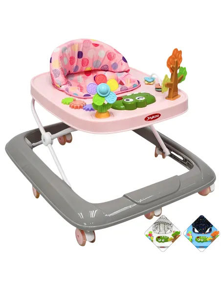 Andadera para Bebé Coco Luz y Sonido Altura Ajustable Plegable Ruedas de Goma Apta desde 6 meses | Joykoo Tienda Oficial