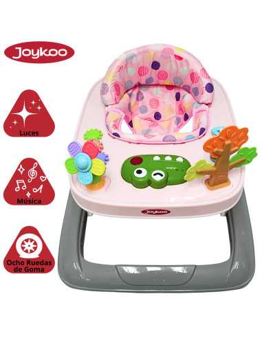 Andadera para Bebé Coco Luz y Sonido Altura Ajustable Plegable Ruedas de Goma Apta desde 6 meses | Joykoo Tienda Oficial