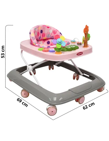 Andadera para Bebé Coco Luz y Sonido Altura Ajustable Plegable Ruedas de Goma Apta desde 6 meses | Joykoo Tienda Oficial