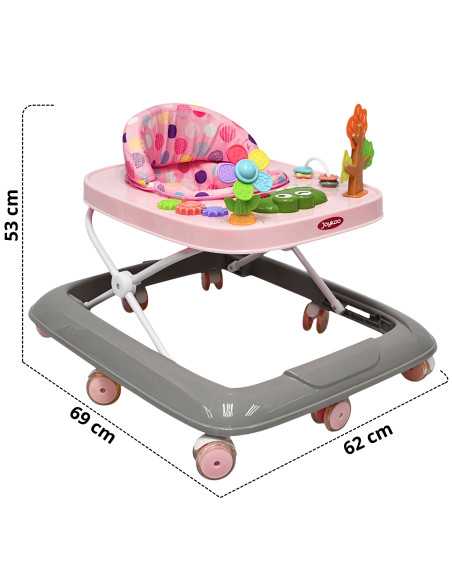 Andadera para Bebé Coco Luz y Sonido Altura Ajustable Plegable Ruedas de Goma Apta desde 6 meses | Joykoo Tienda Oficial