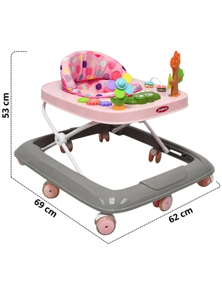 Andadera para Bebé Coco Luz y Sonido Altura Ajustable Plegable Ruedas de Goma Apta desde 6 meses | Joykoo Tienda Oficial