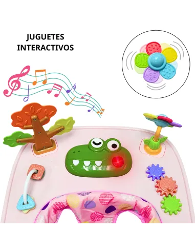 Andadera para Bebé Coco Luz y Sonido Altura Ajustable Plegable Ruedas de Goma Apta desde 6 meses | Joykoo Tienda Oficial