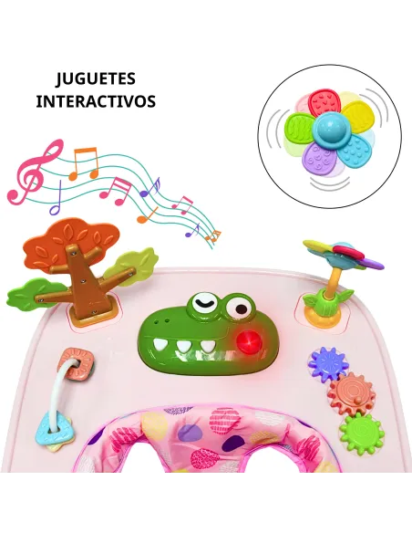 Andadera para Bebé Coco Luz y Sonido Altura Ajustable Plegable Ruedas de Goma Apta desde 6 meses | Joykoo Tienda Oficial