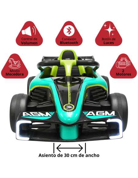 Montable Electrico para Niños Carro de Carreras Bluetooth Control Remoto Batería 12v Apto a Partir de 3 Años Soporta hasta 30 kg | Joykoo Tienda Oficial