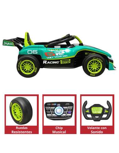 Montable Electrico para Niños Carro de Carreras Bluetooth Control Remoto Batería 12v Apto a Partir de 3 Años Soporta hasta 30 kg | Joykoo Tienda Oficial
