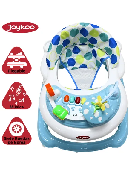 Andadera para Bebé Hongo Musical Juguetes Interactivos Altura Ajustable Ruedas de Goma Apta desde 6 meses y hasta 12 kg | Joykoo Tienda Oficial