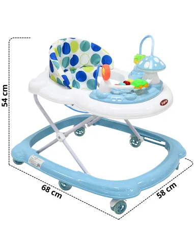 Andadera para Bebé Hongo Musical Juguetes Interactivos Altura Ajustable Ruedas de Goma Apta desde 6 meses y hasta 12 kg | Joykoo Tienda Oficial