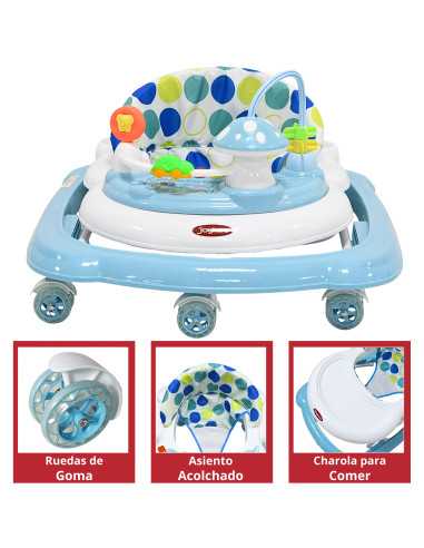Andadera para Bebé Hongo Musical Juguetes Interactivos Altura Ajustable Ruedas de Goma Apta desde 6 meses y hasta 12 kg | Joykoo Tienda Oficial