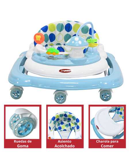 Andadera para Bebé Hongo Musical Juguetes Interactivos Altura Ajustable Ruedas de Goma Apta desde 6 meses y hasta 12 kg | Joykoo Tienda Oficial