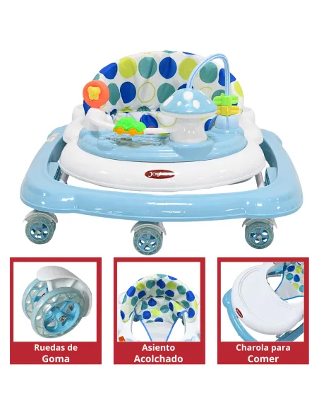 Andadera para Bebé Hongo Musical Juguetes Interactivos Altura Ajustable Ruedas de Goma Apta desde 6 meses y hasta 12 kg | Joykoo Tienda Oficial