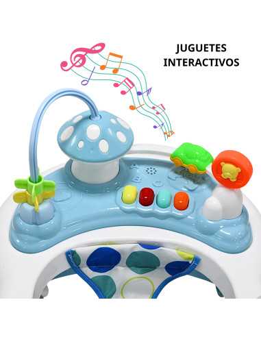 Andadera para Bebé Hongo Musical Juguetes Interactivos Altura Ajustable Ruedas de Goma Apta desde 6 meses y hasta 12 kg | Joykoo Tienda Oficial
