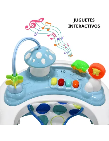 Andadera para Bebé Hongo Musical Juguetes Interactivos Altura Ajustable Ruedas de Goma Apta desde 6 meses y hasta 12 kg | Joykoo Tienda Oficial