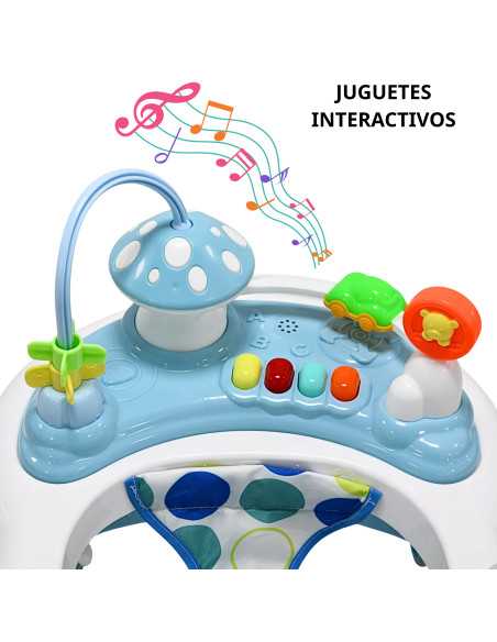 Andadera para Bebé Hongo Musical Juguetes Interactivos Altura Ajustable Ruedas de Goma Apta desde 6 meses y hasta 12 kg | Joykoo Tienda Oficial