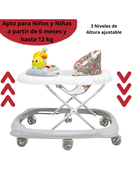 Andadera para Bebé Juguetes Pollito Musical Altura Ajustable Ruedas de Goma Apta desde 6 meses y hasta 12 kg | Joykoo Tienda Oficial