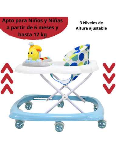 Andadera para Bebé Juguetes Pollito Musical Altura Ajustable Ruedas de Goma Apta desde 6 meses y hasta 12 kg | Joykoo Tienda Oficial