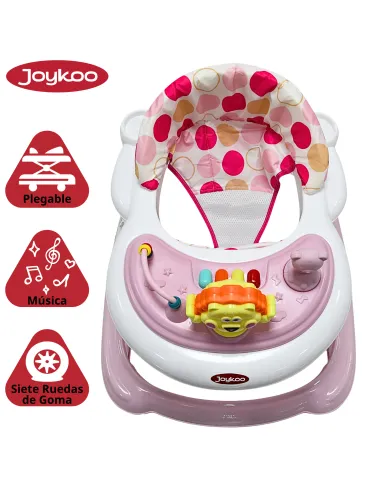 Andadera para Bebé Juguetes León Musical Altura Ajustable Ruedas de Goma Apta desde 6 meses y hasta 12 kg | Joykoo Tienda Oficial