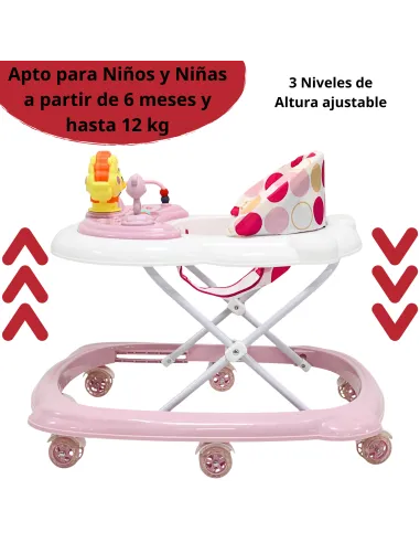 Andadera para Bebé Juguetes León Musical Altura Ajustable Ruedas de Goma Apta desde 6 meses y hasta 12 kg | Joykoo Tienda Oficial