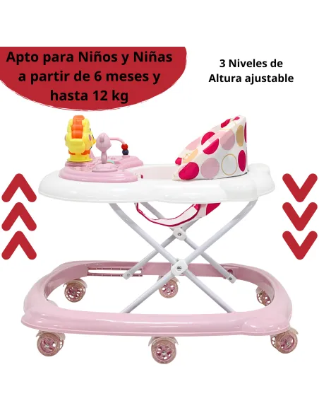 Andadera para Bebé Juguetes León Musical Altura Ajustable Ruedas de Goma Apta desde 6 meses y hasta 12 kg | Joykoo Tienda Oficial